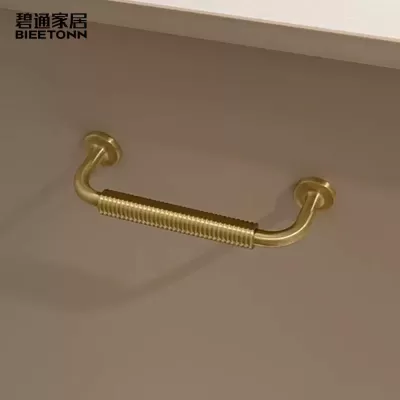 碧通「丝萦」黄铜拉手抽屉橱柜衣柜门拉手柜门把手现代简约