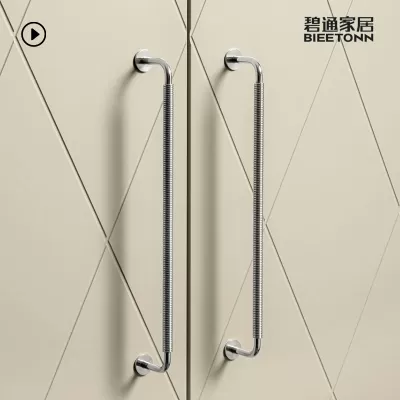 碧通北欧高端黄铜拉手抽屉橱柜衣柜门金色银色拉手柜门把手现代