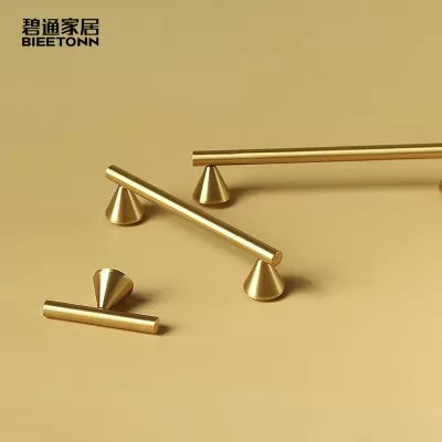 碧通原创黄铜拉手北欧衣柜抽屉把手橱柜金色柜子轻奢黄铜柜门拉手